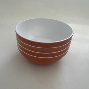 PANAMA JACK MELAMINE Terracotta‎ Design Salad Soup Bowls 7" Orange